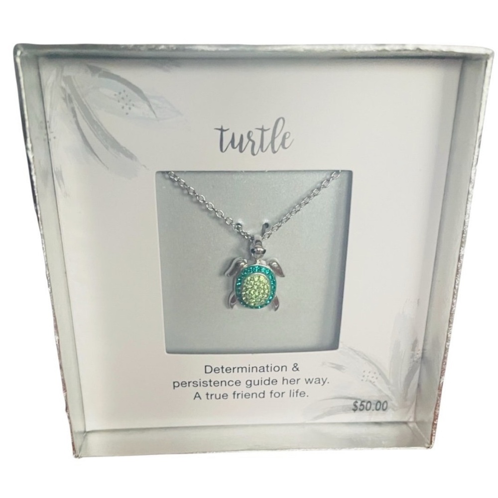 NEW Crystal Turtle Pendant Necklace Gift Present Stocking Stuffer